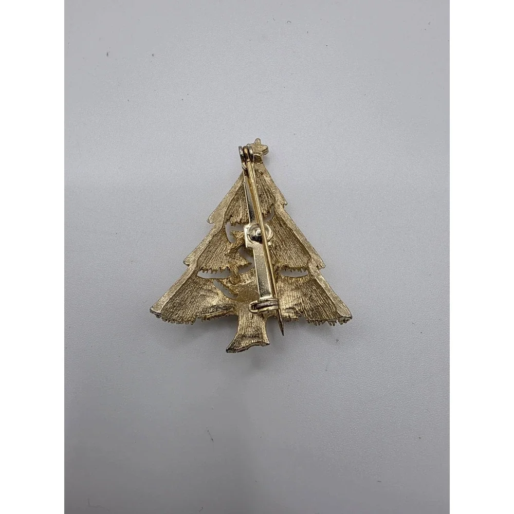 Vintage Brooch Christmas Tree Retro Collectible Pin Costume Jewelry